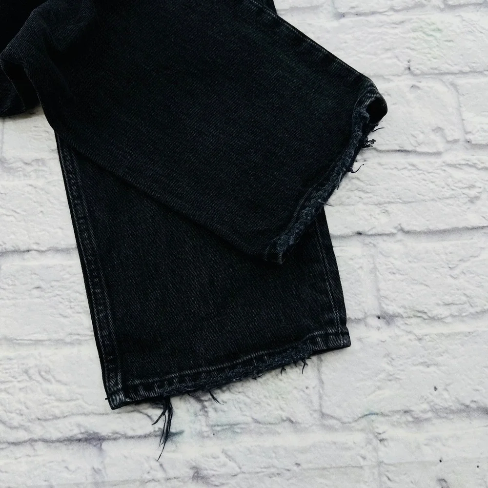 Abercrombie Fitch 4L/27 The Dad High Rise Black Crossover Buttonfly Jeans